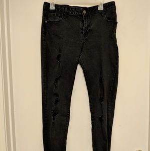Black Wash Destroyed Old Navy Rockstar jeans